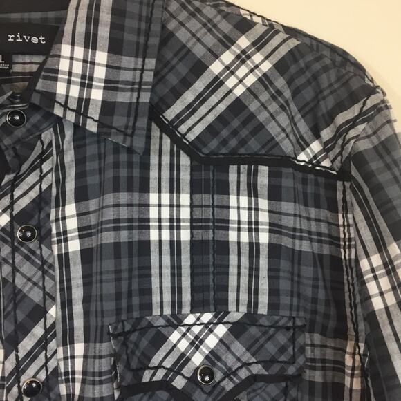 Black Rivet | Western Style Button Down | Sz Large - Picture 6 of 6